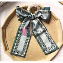 Esarfa din matase cu elastic din perle crem Cod ESF081